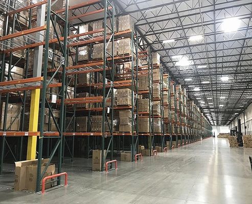 American Teardrop Pallet Rack Beams Green And Orange Heavy Duty Warehouse Racking