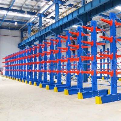 Q235B Steel Heavy Duty Cantilever Racking System Steel Pipe Warehouse Storage Rack