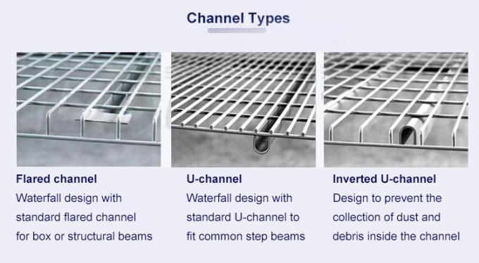 금속 진크 와이어 메시 데킹 패널 100x25mm 재료 처리 1