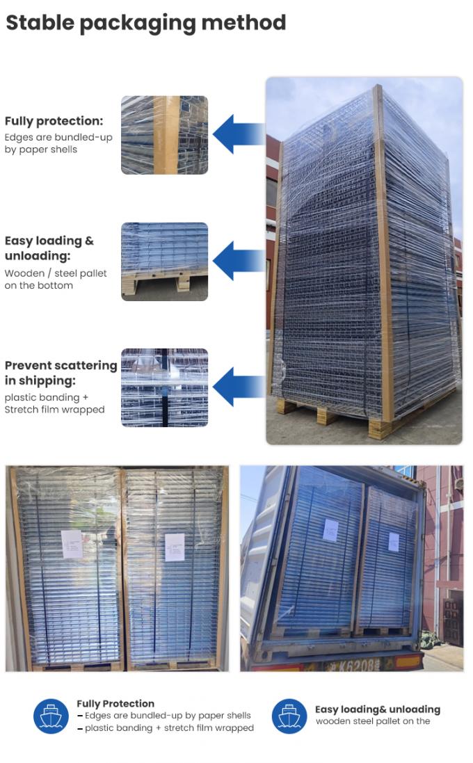 금속 진크 와이어 메시 데킹 패널 100x25mm 재료 처리 4